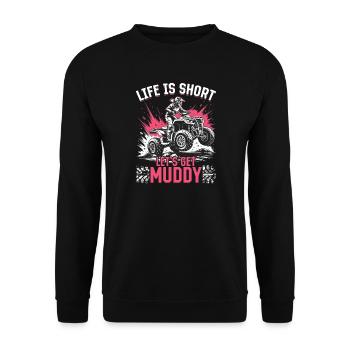 Quad ATV Woman Girl Four Wheeler - Unisex Sweatshirt - black - Front - Alina (178cm) & Michal (187cm)
