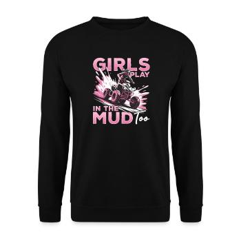 Quad ATV Woman Girl Four Wheeler - Unisex Sweatshirt - black - Front - Alina (178cm) & Michal (187cm)
