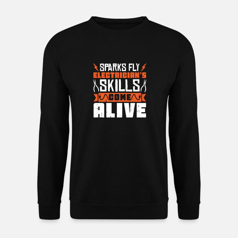 Electrician, Electronics Technician, Electrician - Unisex Sweatshirt - black