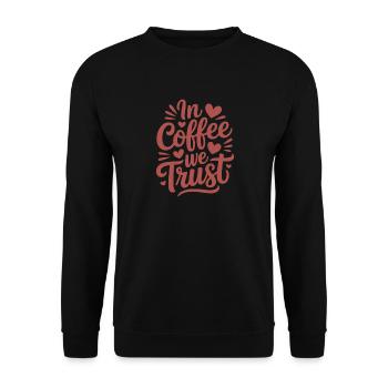 In Coffee We Trust Heart Design - Unisex Sweatshirt - black - Front - Alina (178cm) & Michal (187cm)