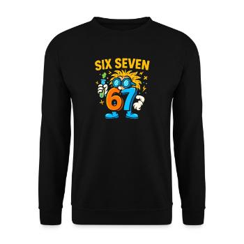 Six Seven 67 Idée de cadeau pour nerds sur l’humour scientifique - Sweat-shirt Unisexe - noir - Devant - Alina (178cm) & Michal (187cm)