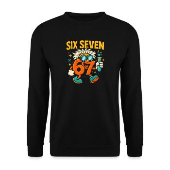 Six Seven 67 Idée de cadeau pour nerds sur l’humour scientifique - Sweat-shirt Unisexe - noir - Devant - Alina (178cm) & Michal (187cm)