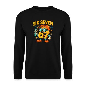 Six Seven 67 Idée de cadeau pour nerds sur l’humour scientifique - Sweat-shirt Unisexe - noir - Devant - Alina (178cm) & Michal (187cm)