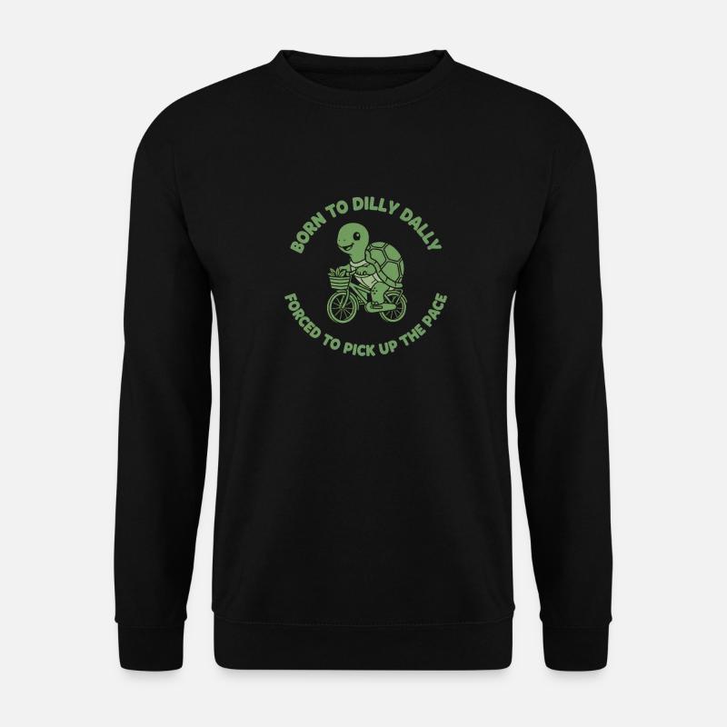 Turtle on Bicycle Decelerated Style - Unisex Sweatshirt - black