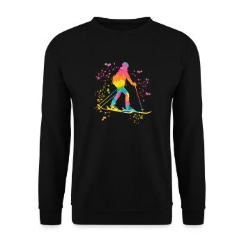 Alpine skier Winter sports Ski touring - Unisex Sweatshirt - black - Front - Alina (178cm) & Michal (187cm)
