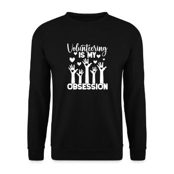 Social Worker Quote Is My Obsession Social - Unisex Sweatshirt - black - Front - Alina (178cm) & Michal (187cm)