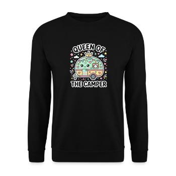 Queen of the Camper Caravan Pastel - Unisex Sweatshirt - black - Front - Alina (178cm) & Michal (187cm)