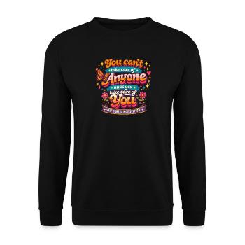Self-care first - Unisex Sweatshirt - black - Front - Alina (178cm) & Michal (187cm)