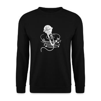 Sänger Mikrofon Karaoke Musiker Mikrophon Singen - Unisex Pullover - Schwarz - Vorne - Alina (178cm) & Michal (187cm)