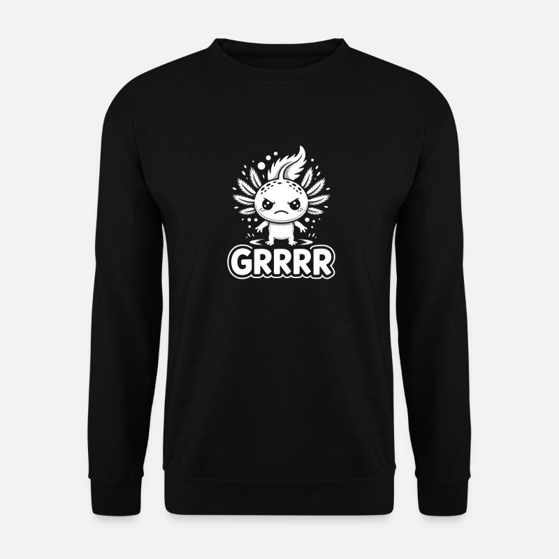 Grump Axolotl - Unisex Pullover - Schwarz
