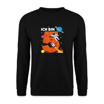 Ich bin 5 Astronaut Weltraum Geburtstag - Unisex Pullover - Schwarz - Vorne - Alina (178cm) & Michal (187cm)