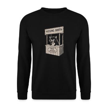 Cat stand in the Hissing Booth - Unisex Sweatshirt - black - Front - Alina (178cm) & Michal (187cm)