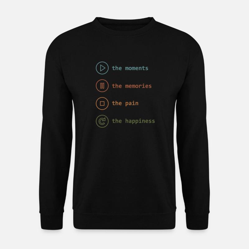 Achtsamkeit, Momente, Erinnerungen, Glück - Unisex Pullover - Schwarz
