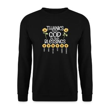La foi chrétienne du tournesol prie Jésus - Sweat-shirt Unisexe - noir - Devant - Alina (178cm) & Michal (187cm)