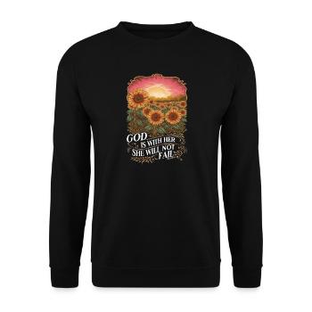 La foi chrétienne du tournesol prie Jésus - Sweat-shirt Unisexe - noir - Devant - Alina (178cm) & Michal (187cm)
