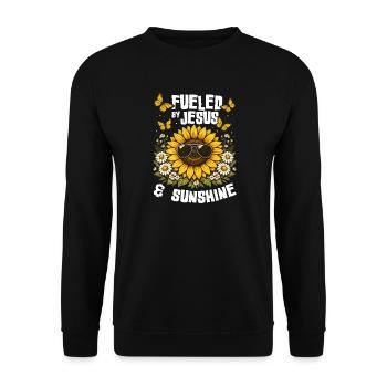 La foi chrétienne du tournesol prie Jésus - Sweat-shirt Unisexe - noir - Devant - Alina (178cm) & Michal (187cm)
