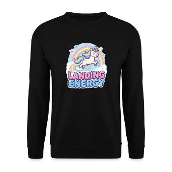 Landing Energy Unicorn Rainbow - Unisex Sweatshirt - black - Front - Alina (178cm) & Michal (187cm)