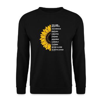 La foi chrétienne du tournesol prie Jésus - Sweat-shirt Unisexe - noir - Devant - Alina (178cm) & Michal (187cm)