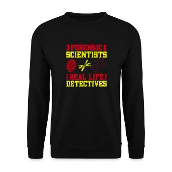 Forensic Science Major Real Life Detectives - Unisex Pullover - Schwarz - Vorne - Alina (178cm) & Michal (187cm)