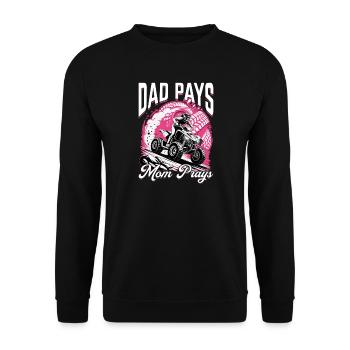 Quad ATV Woman Girl Four Wheeler - Unisex Sweatshirt - black - Front - Alina (178cm) & Michal (187cm)