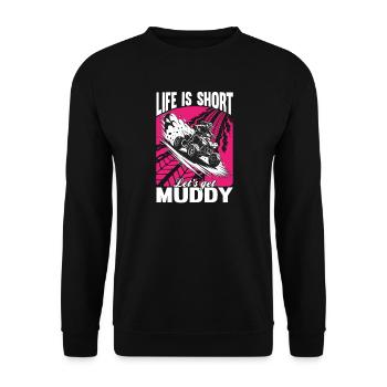 Quad ATV Woman Girl Four Wheeler - Unisex Sweatshirt - black - Front - Alina (178cm) & Michal (187cm)