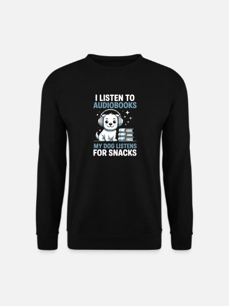 Dogs Audiobook Fans Reading Bookish Gift - Unisex Sweatshirt - black