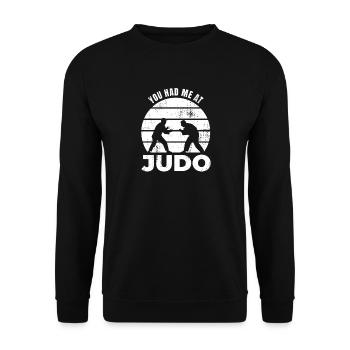 Du hattest mich bei Judo - Unisex Pullover - Schwarz - Vorne - Alina (178cm) & Michal (187cm)
