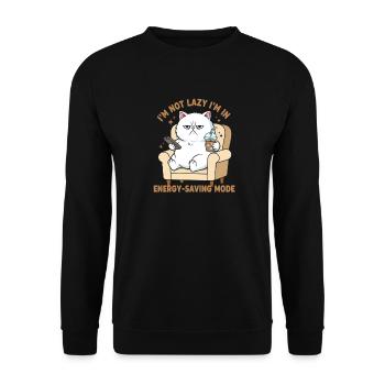 Je ne suis pas paresseux — chat économisant en énergie - Sweat-shirt Unisexe - noir - Devant - Alina (178cm) & Michal (187cm)