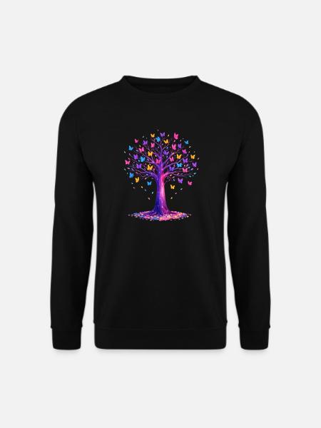 Butterflies Tree Nature Butterfly Lover - Unisex Sweatshirt - black