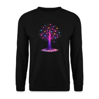 Butterflies Tree Nature Butterfly Lover - Unisex Sweatshirt - black - Front - Alina (178cm) & Michal (187cm)