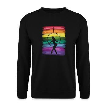 Aerialist Vintage Aerial Ring Lyra Air Ring - Unisex Sweatshirt - black - Front - Alina (178cm) & Michal (187cm)