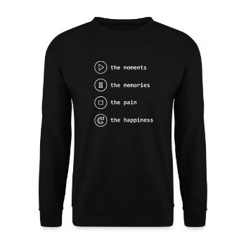 Mindfulness, Moments, Memories, Happiness - Unisex Sweatshirt - black - Front - Alina (178cm) & Michal (187cm)