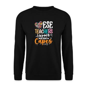 Gifts for ESE Teachers - Unisex Sweatshirt - black - Front - Alina (178cm) & Michal (187cm)