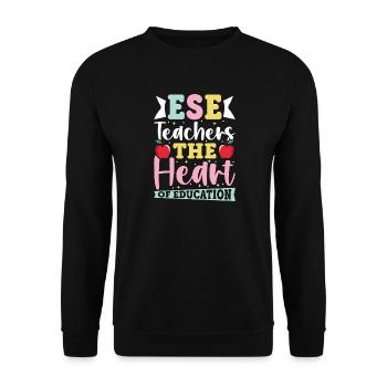 Geschenke für ESE-Lehrer - Unisex Pullover - Schwarz - Vorne - Alina (178cm) & Michal (187cm)