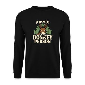 Donkey Lover Donkey Funny Donkey Farm Animal - Unisex Sweatshirt - black - Front - Alina (178cm) & Michal (187cm)