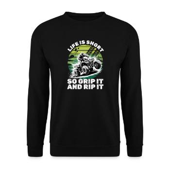 Quad ATV Garçons Hommes Quad Wheeler - Sweat-shirt Unisexe - noir - Devant - Alina (178cm) & Michal (187cm)
