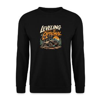Leveling Is Optional – Off-Road Camping Adventure - Unisex Sweatshirt - black - Front - Alina (178cm) & Michal (187cm)