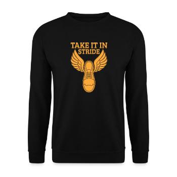 Running Run Take It In Stride Marathon Runner - Unisex Sweatshirt - black - Front - Alina (178cm) & Michal (187cm)