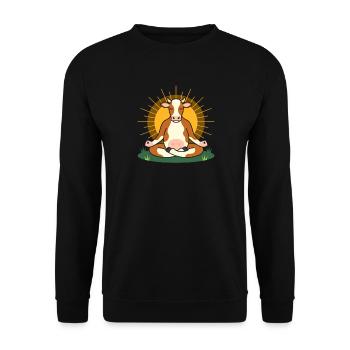 Sun Meditation Cow - Unisex Sweatshirt - black - Front - Alina (178cm) & Michal (187cm)