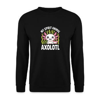 My Spirit Animal Axolotl - Unisex Sweatshirt - black - Front - Alina (178cm) & Michal (187cm)