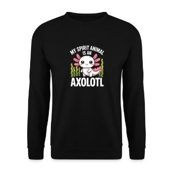 Axolotl Spirit Totem Tee - Unisex Sweatshirt - black - Front - Alina (178cm) & Michal (187cm)