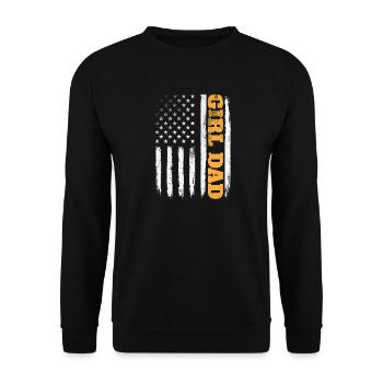 Mädchenpapa stolzer Vater der Töchter - Unisex Pullover - Schwarz - Vorne - Alina (178cm) & Michal (187cm)