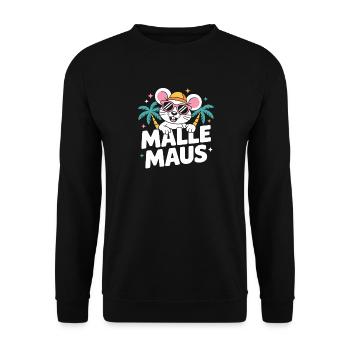 Mallemaus JGA Frauen Mallorca Fan Party Malle Maus - Unisex Pullover - Schwarz - Vorne - Alina (178cm) & Michal (187cm)