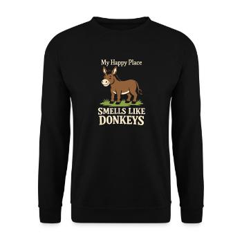 Donkey Lover Donkey Funny Donkey Farm Animal - Unisex Sweatshirt - black - Front - Alina (178cm) & Michal (187cm)