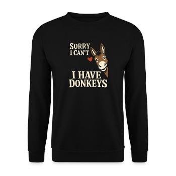 Donkey Lover Donkey Funny Donkey Farm Animal - Unisex Sweatshirt - black - Front - Alina (178cm) & Michal (187cm)