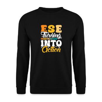 Geschenke für ESE-Lehrer - Unisex Pullover - Schwarz - Vorne - Alina (178cm) & Michal (187cm)