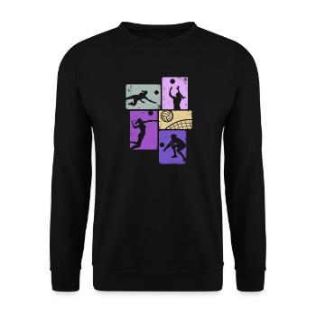 Joueuse de volley-ball de beach-volley féminin - Sweat-shirt Unisexe - noir - Devant - Alina (178cm) & Michal (187cm)