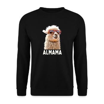 Almama Sweet Alpaca Mom Mother's Day Llama Mom Mom - Unisex Sweatshirt - black - Front - Alina (178cm) & Michal (187cm)