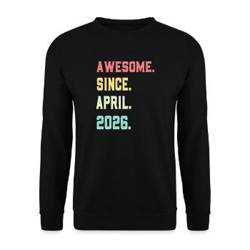 Großartig seit April 2026 - Unisex Pullover - Schwarz - Vorne - Alina (178cm) & Michal (187cm)