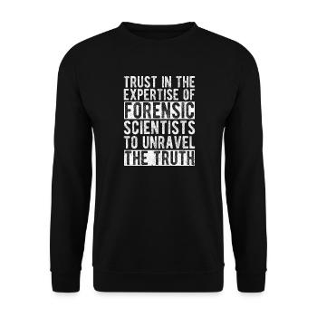 Analyste médico-légal dénoue le laboratoire criminel de la Truth Squad - Sweat-shirt Unisexe - noir - Devant - Alina (178cm) & Michal (187cm)